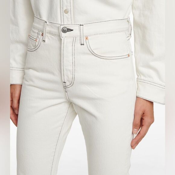 Wardrobe NYC White Jeans High Waisted Size 26 Minimalist Quiet Luxury - Picture 4 of 10